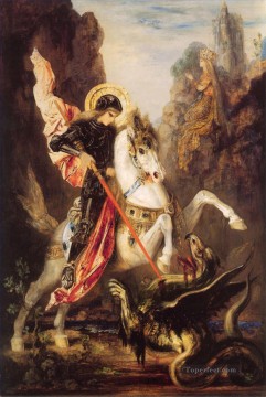 san jorge Simbolismo bíblico mitológico Gustave Moreau Pinturas al óleo
